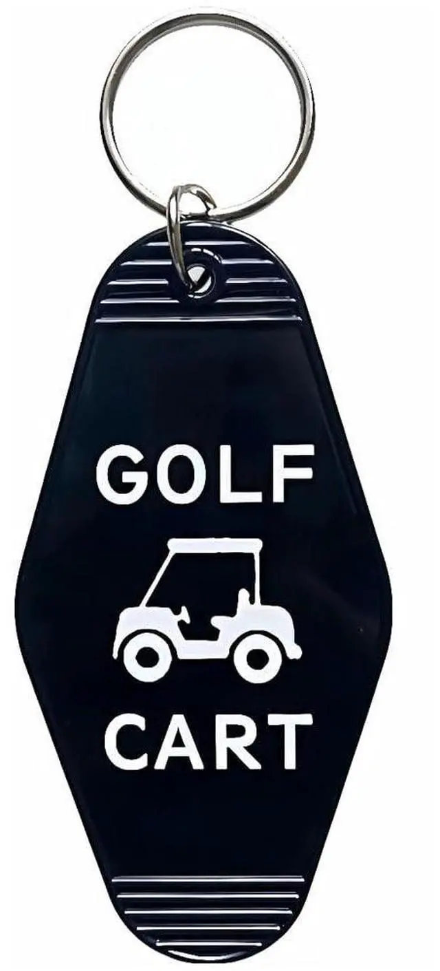 Main image of Golf Cart Keychain Plastic Retro Motel Golf Cart Key Chain for Women Men