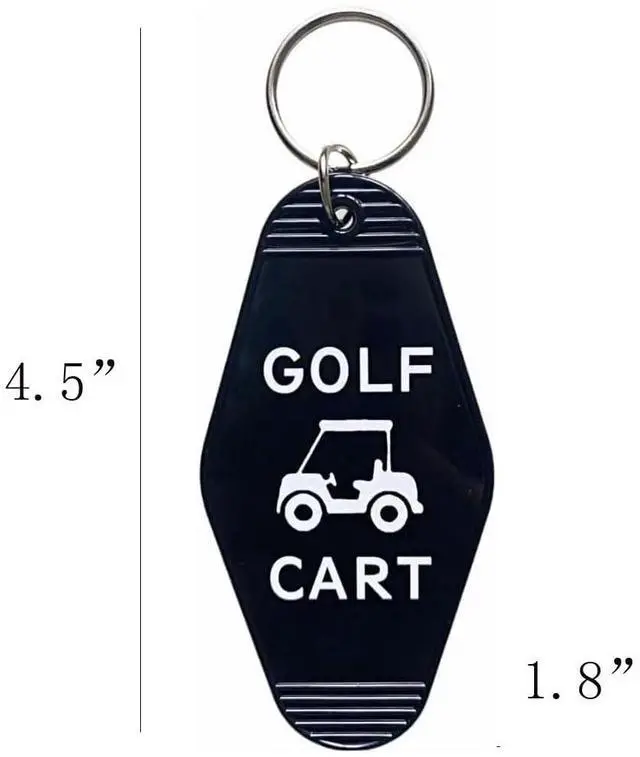 Alt view image 4 of 6 - Golf Cart Keychain Plastic Retro Motel Golf Cart Key Chain for Women Men