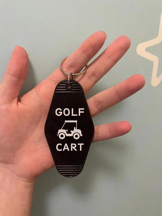 Alt view image 5 of 6 - Golf Cart Keychain Plastic Retro Motel Golf Cart Key Chain for Women Men
