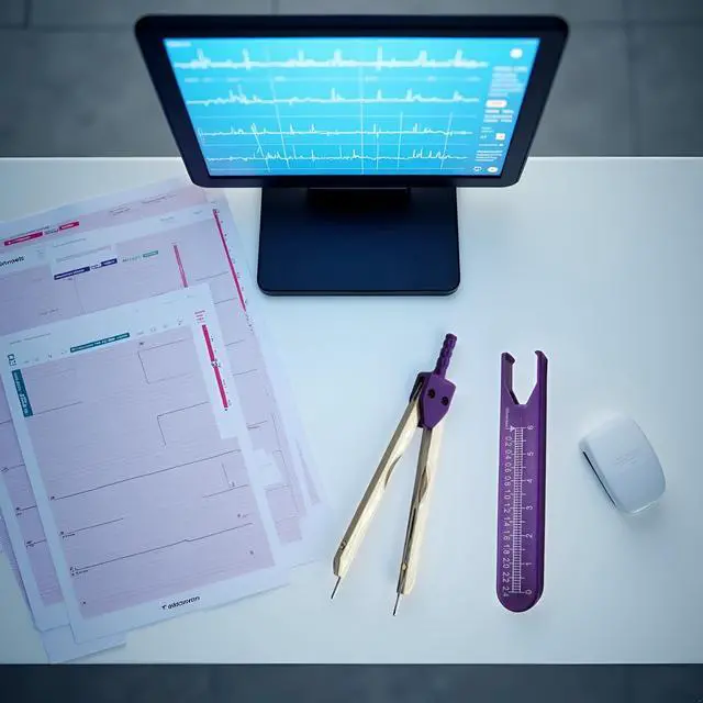 Alt view image 6 of 7 - Purple EKG Calipers Measuring Tool, ECG Caliper Divider for Measuring Electrocardiographs Nurse Or Doctor Electrocardiogram Measuring Tool for Nursing,Calipers,Digital Calipers