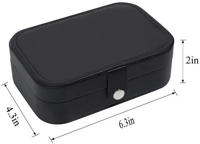 Alt view image 3 of 7 - Travel Jewelry Box,Upgraded Travel Jewelry Case,Portable Jewelry Boxes for Women,PU Leather Jewelry Box,Travel Jewelry Organizer for Necklaces,Rings,Earrings,Bracelets,Black