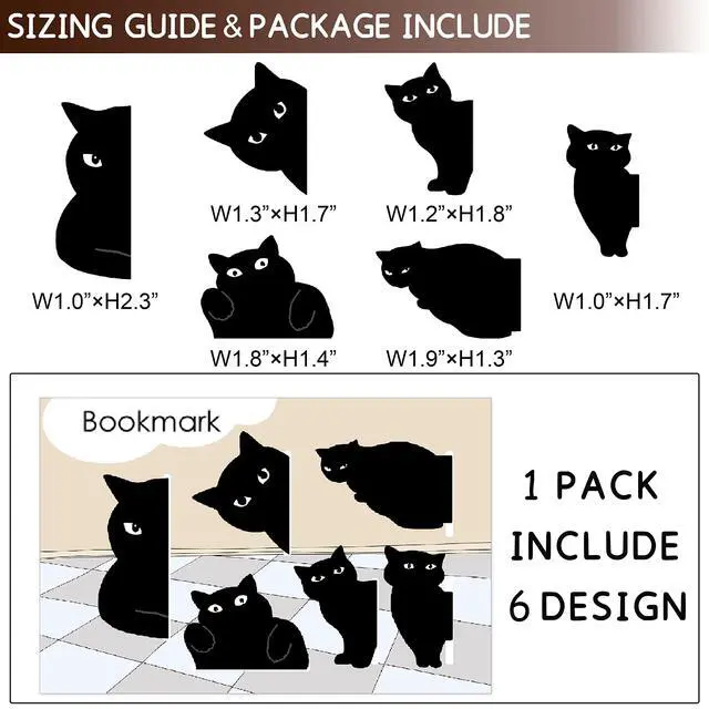 Alt view image 5 of 7 - Magnetic Bookmarks - 6 Pieces Assorted Cute Book Markers Clip Set for Women Teachers Students Book Lovers Reading, for School Office Home Supplies, Kawaii Cat Magnet Page Markers