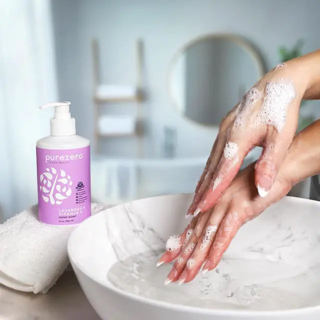 Alt view image 6 of 7 - Lavender & Vitamin E Hand Soap Soothing & Hydrating, Paraben-Free & Vegan Liquid Hand Wash for Bathroom or Kitchen, USA-Made, Cruelty-Free, 10 ounces (1 Pack)
