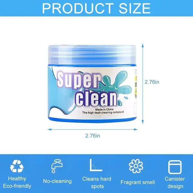 Alt view image 2 of 6 - Car Cleaning Gel, Vehicle Dust Detailing Putty Slime Cleaner Kit for Air Vent, Reusable Automotive Interior Detail Clean Mud Removal Tool, Universal for SUV Sedan Truck (Blue)
