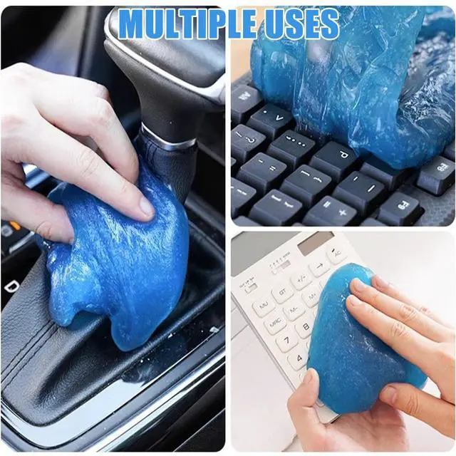 Alt view image 5 of 6 - Car Cleaning Gel, Vehicle Dust Detailing Putty Slime Cleaner Kit for Air Vent, Reusable Automotive Interior Detail Clean Mud Removal Tool, Universal for SUV Sedan Truck (Blue)