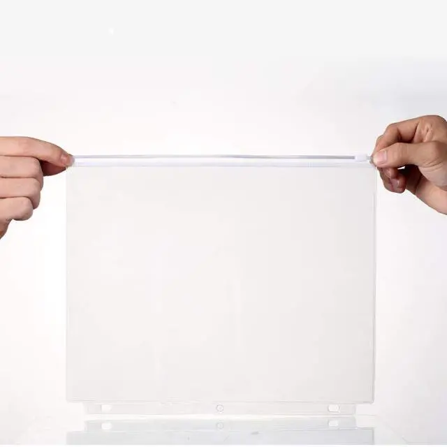 Alt view image 4 of 6 - 3 Holes Clear PVC Zipper Binder Pocket Insert Pages Letter Size, 8 1/2" x 11 Loose Leaf Binder Filing Storage Bags 8 Packs