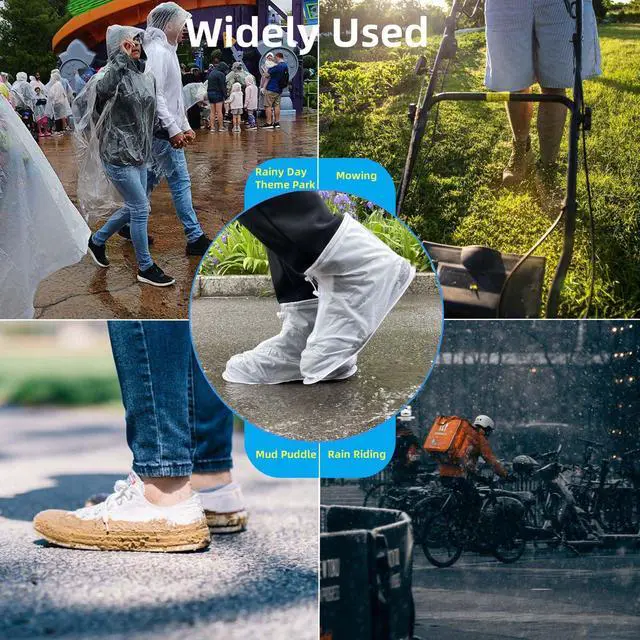 Alt view image 6 of 6 - Waterproof Shoe Covers 1 Pairs,Rain Shoe Covers Reusable PVC Non Slip Shoe Covers for Outdoor,Rain Shoe Covers for Women and Men (Clear Zipper, XXX-Large)