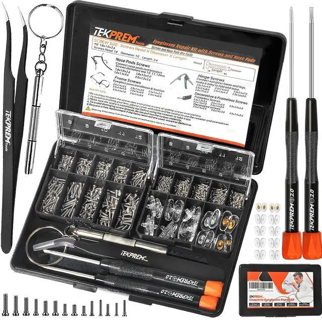 Main image of Magnetic Eyeglass Repair Tool Kit, Eye Glasses Repairing Screwdriver Set with Compatible Eyeglass Screws,Silicone Nose Pads,Tweezer,Small Screwdriver for Eyeglasses,Sunglasses and Nose Pads