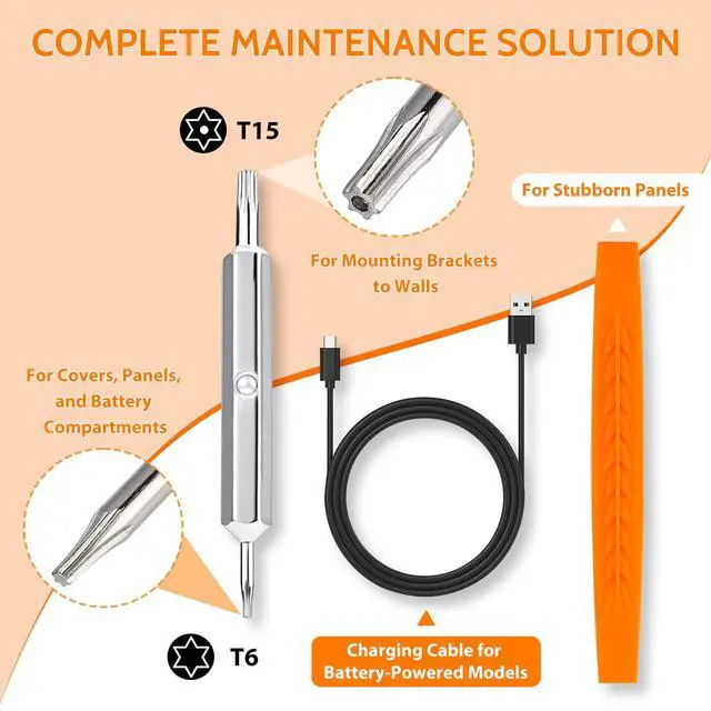 Alt view image 2 of 6 - Ring Doorbell Screwdriver for ALL Models Ring Video Doorbell 4-in-1 Doorbell Maintenance Kit-Orange