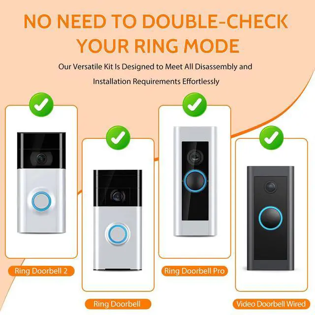 Alt view image 3 of 6 - Ring Doorbell Screwdriver for ALL Models Ring Video Doorbell 4-in-1 Doorbell Maintenance Kit-Orange