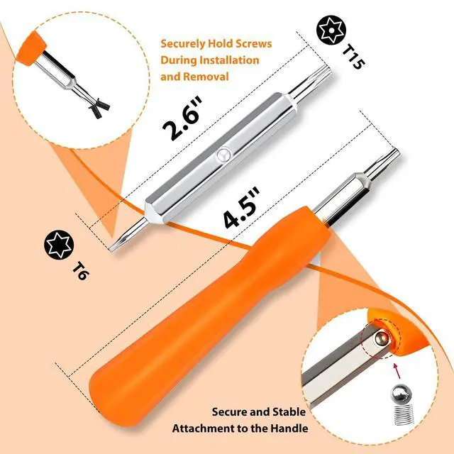 Alt view image 4 of 6 - Ring Doorbell Screwdriver for ALL Models Ring Video Doorbell 4-in-1 Doorbell Maintenance Kit-Orange