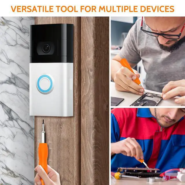 Alt view image 6 of 6 - Ring Doorbell Screwdriver for ALL Models Ring Video Doorbell 4-in-1 Doorbell Maintenance Kit-Orange