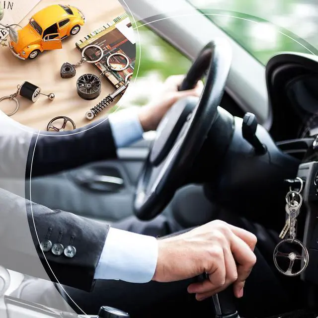 Alt view image 5 of 7 - 5 Pcs Car Keychains Set for Men Gear Shift, Suspension, Rotary Engine, Wheel, Steering Wheel Cool Metal Keychains for Car Enthusiast Gifts for Women Men Gift