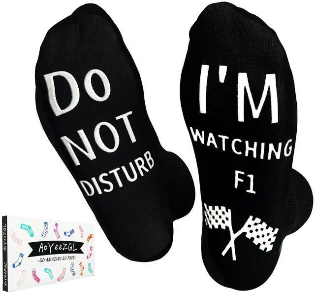 Main image of Birthday Christmas Gifts for F1 Motorcycle Rooster LoversWith Do Not Disturb, I'm watching F1 socks