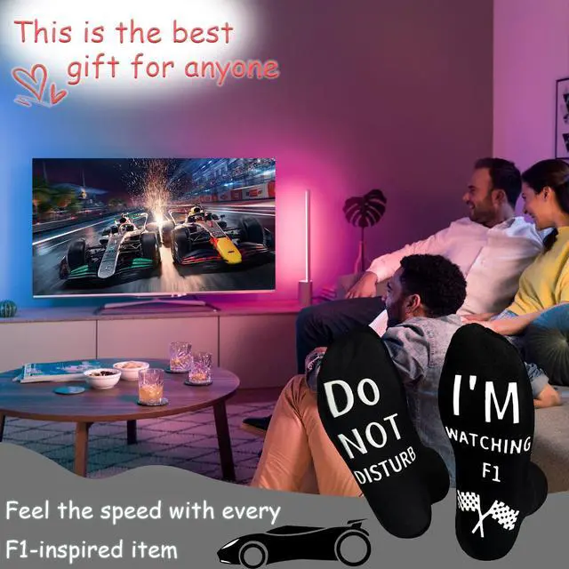 Alt view image 2 of 6 - Birthday Christmas Gifts for F1 Motorcycle Rooster LoversWith Do Not Disturb, I'm watching F1 socks