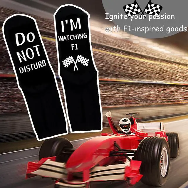 Alt view image 3 of 6 - Birthday Christmas Gifts for F1 Motorcycle Rooster LoversWith Do Not Disturb, I'm watching F1 socks