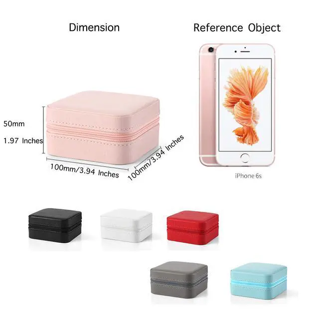Alt view image 3 of 7 - Small Faux Leather Travel Jewelry Box Organizer Display Storage Case for Rings Earrings Necklace, Black