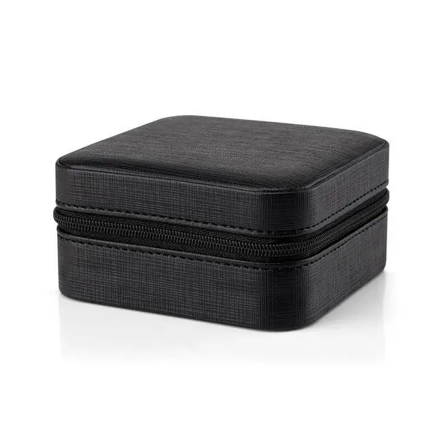 Alt view image 4 of 7 - Small Faux Leather Travel Jewelry Box Organizer Display Storage Case for Rings Earrings Necklace, Black