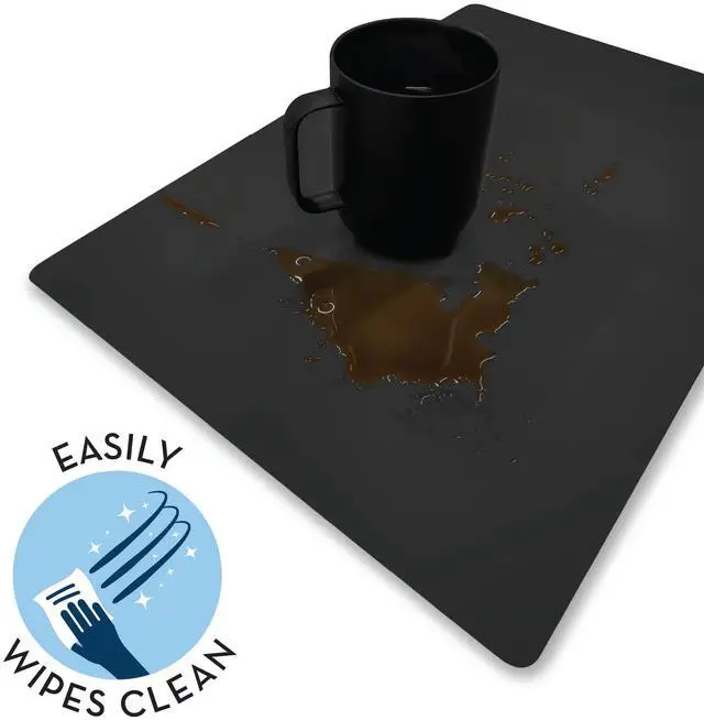 Alt view image 3 of 6 - Coffee Mat, Silicone Bar Mat for Coffee Maker and Espresso Machine, 12 Inches x 18 Inches, Silicone Black, 1 Pack