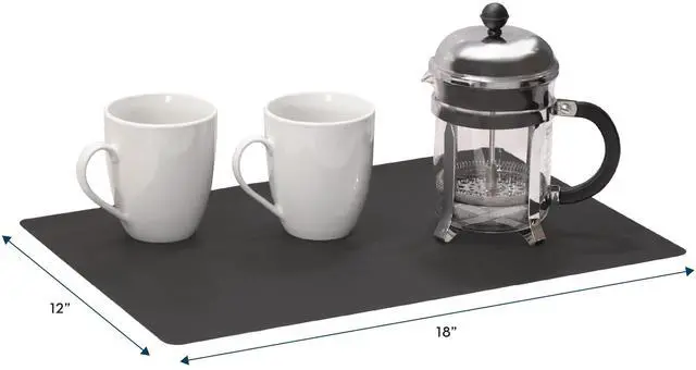 Alt view image 6 of 6 - Coffee Mat, Silicone Bar Mat for Coffee Maker and Espresso Machine, 12 Inches x 18 Inches, Silicone Black, 1 Pack