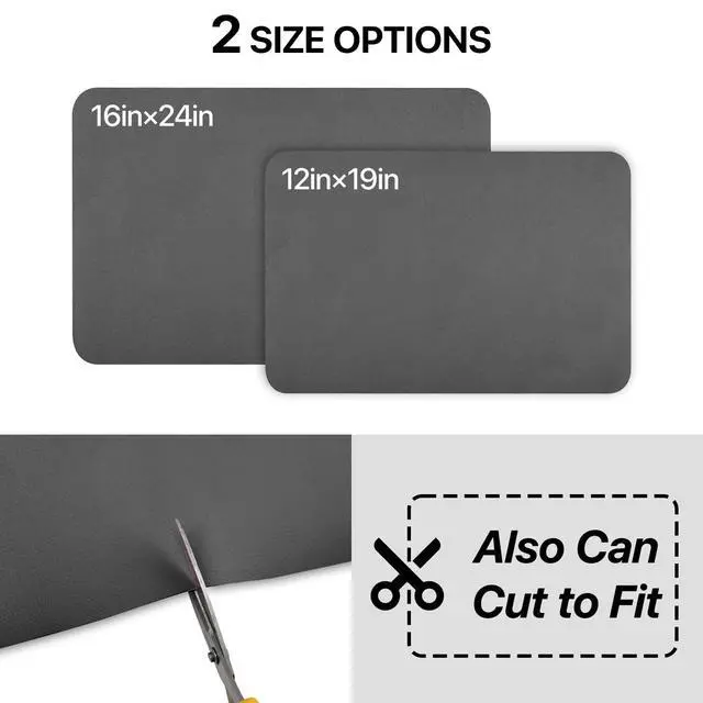 Alt view image 6 of 7 - Dish Drying Mat for Kitchen Counter-Coffee Mat Bar Accessories,Super Absorbent, Hide Stain, Nop-Slip Rubber Backed, Fit Under Coffee Maker, Pot, Dish Rack, 12"x19", Dark Grey