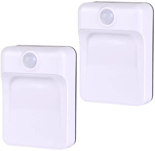 Main image of 2 Set Battery Powered Motion Sensor Night Lights Stick-Anywhere Adhesive mounting. Kids Rooms Baby Night Light Hallways Closets Stairs Bathrooms Bedrooms Kitchens Senses Motion up to 10 feet Away