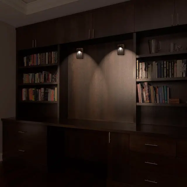 Alt view image 5 of 6 - 2 Set Battery Powered Motion Sensor Night Lights Stick-Anywhere Adhesive mounting. Kids Rooms Baby Night Light Hallways Closets Stairs Bathrooms Bedrooms Kitchens Senses Motion up to 10 feet Away