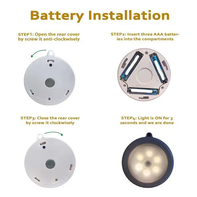 Alt view image 5 of 6 - Motion Sensor Night Light, Portable LED Light, Cordless Lamp, Battery Operated Wall Sconces for Corridor, Stairs, Wardrobe, Cabinet, Bedroom, Washroom, Backyard, Garages (White)