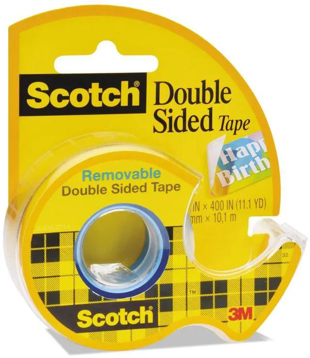 Main image of Double-Sided Removable Tape with Dispenser, 3/4-Inch x 400-Inch, Clear 1-Pack