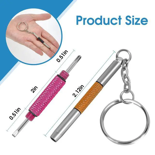 Alt view image 5 of 7 - Eyeglass Screwdriver Repair Kit Silver Yellow Pink Black Precision 3 in 1 Mini Screwdrivers Set Keychain Glasses, Sunglasses, Sunglass, Watch, Electronics, Eyeglasses, Flat Head, Phillips, Hex