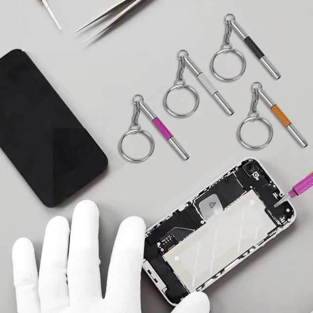 Alt view image 7 of 7 - Eyeglass Screwdriver Repair Kit Silver Yellow Pink Black Precision 3 in 1 Mini Screwdrivers Set Keychain Glasses, Sunglasses, Sunglass, Watch, Electronics, Eyeglasses, Flat Head, Phillips, Hex
