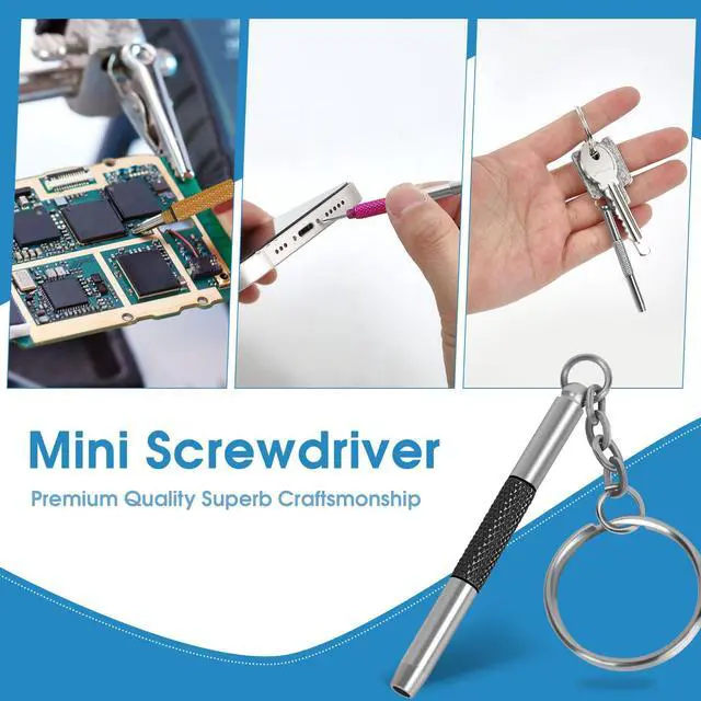 Alt view image 3 of 7 - Eyeglass Screwdriver Repair Kit Silver Yellow Pink Black Precision 3 in 1 Mini Screwdrivers Set Keychain Glasses, Sunglasses, Sunglass, Watch, Electronics, Eyeglasses, Flat Head, Phillips, Hex