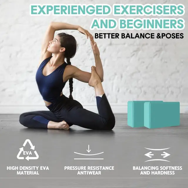 Alt view image 4 of 7 - Yoga Block - Unsupported Latex Eva foam - Soft non slip surface with bevel for yoga, pilates, meditation - Yoga accessories for stability, balance and deep stretching(1 pack Fruit Blue)