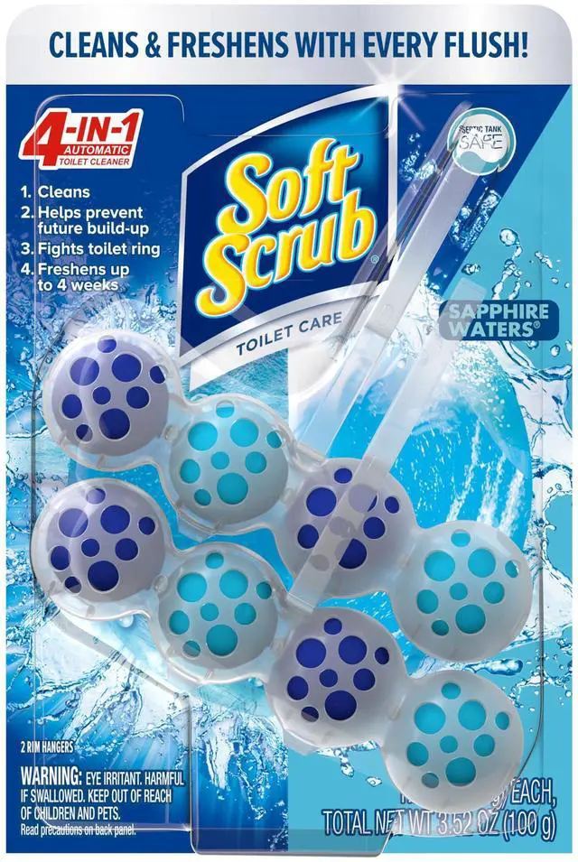 Main image of 4-in-1 Rim Hanger Toilet Bowl Cleaner, Sapphire Waters, 2 Count