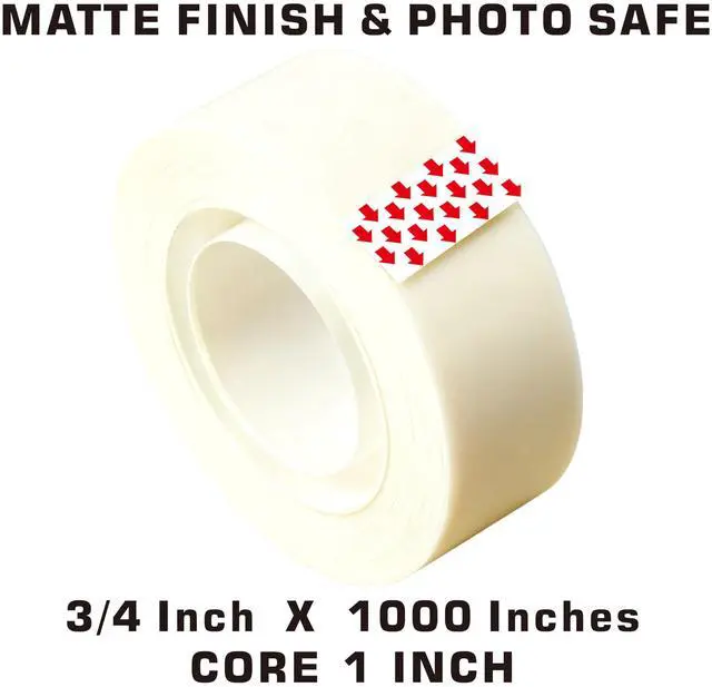 Alt view image 2 of 6 - 3/4 Inch Matte Finish Invisible Transparent Tape Refills for Scotch Magic Tape Refills Dispenser Replacement Refills Office Home 8 Rolls Pack 3/4" x 1299", 1" Core 19mm x 33m