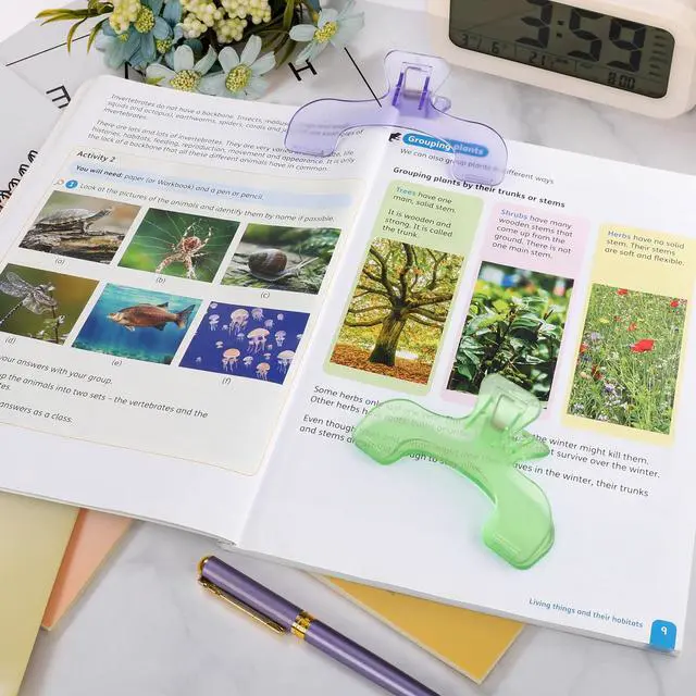 Alt view image 4 of 7 - 3 Pcs Book Clips,3 Colors Strong Page Holders for Reading,Portable Book Openers,Practical Book Page Markers for Teachers,Students,Office,and Home(Color B)