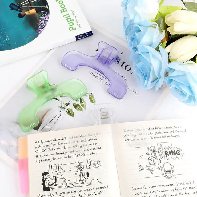 Alt view image 6 of 7 - 3 Pcs Book Clips,3 Colors Strong Page Holders for Reading,Portable Book Openers,Practical Book Page Markers for Teachers,Students,Office,and Home(Color B)