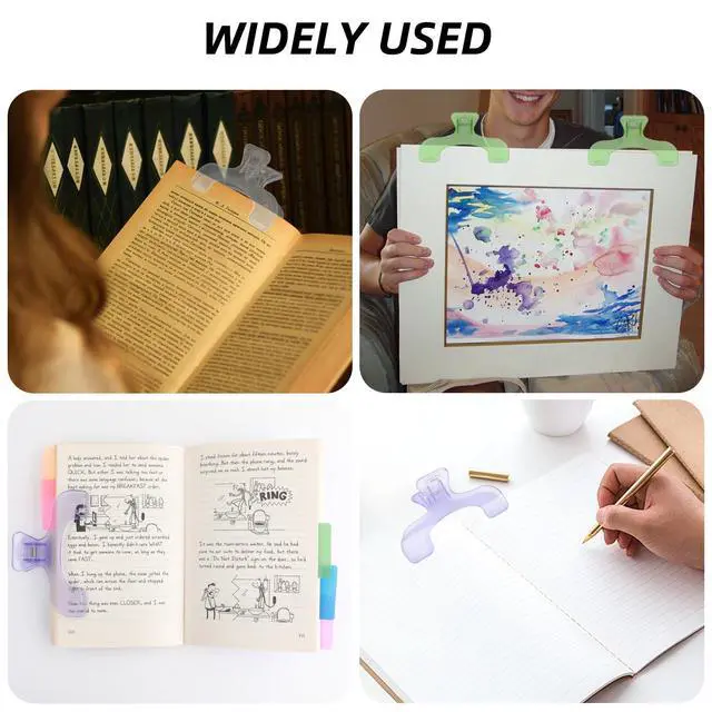 Alt view image 5 of 7 - 3 Pcs Book Clips,3 Colors Strong Page Holders for Reading,Portable Book Openers,Practical Book Page Markers for Teachers,Students,Office,and Home(Color B)