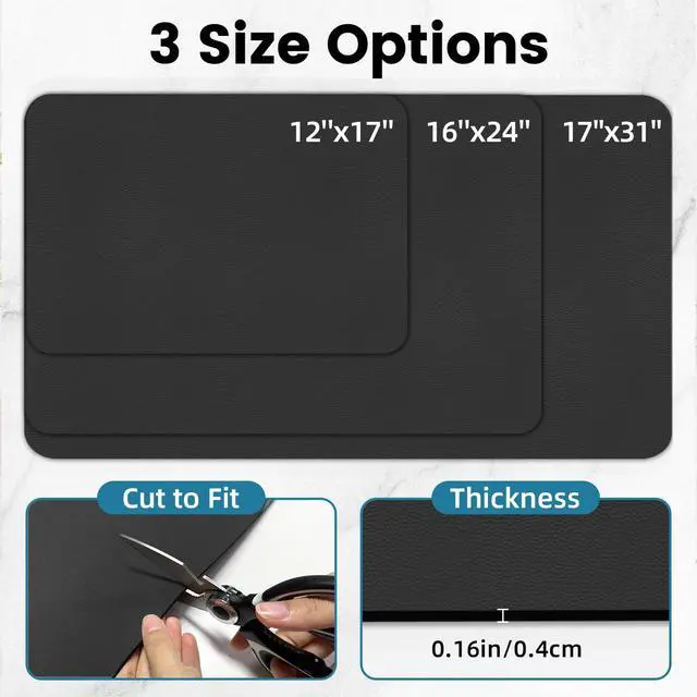 Alt view image 3 of 7 - 17"x12" Coffee Mat Small, Coffee Bar Accessories for Countertop, Absorbent Dish Drying Mat, Anti-Slip and Hide Stain Pad for Espresso Machine, Espresso Maker and Kitchen Counter, Black