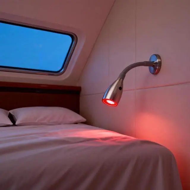Alt view image 5 of 7 - RV 12V Flexible Gooseneck Reading Light with On-Off Switch Map Red Night Light Mode Install Wall Sconce for 10V-30V System on Caravan Motorhome Trailer Camper Van
