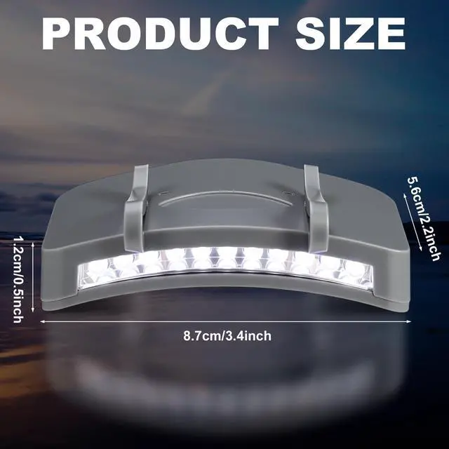 Alt view image 2 of 7 - 2 Pcs Hat Light Clip 11 LED Hat Lights Clip on Headlamp Battery Powered Brim Lamp Gray Waterproof Ultra Bright Headgear Flashlight for Hunting Camping Fishing Hiking