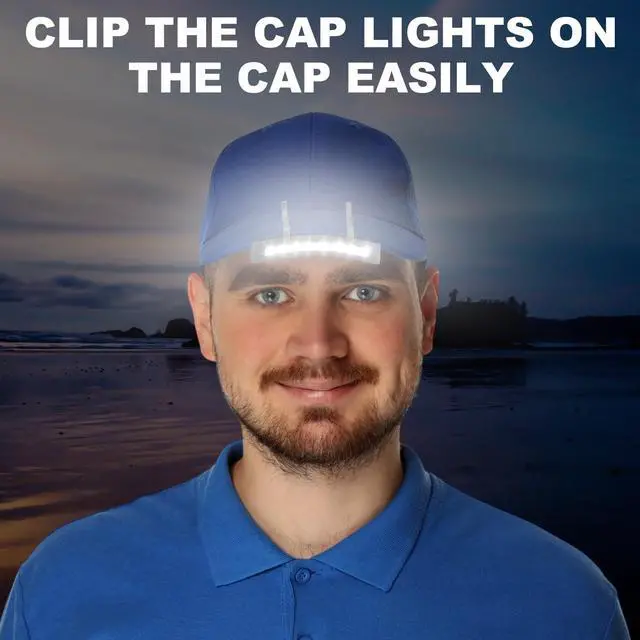 Alt view image 6 of 7 - 2 Pcs Hat Light Clip 11 LED Hat Lights Clip on Headlamp Battery Powered Brim Lamp Gray Waterproof Ultra Bright Headgear Flashlight for Hunting Camping Fishing Hiking