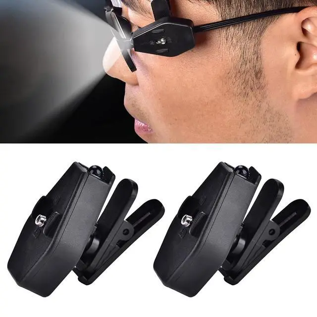 Alt view image 6 of 7 - 2PCS Universal Flexible Super Bright, LED Clip On Mini Book Reading Light 360 Degree Rotatable for Safety Eyeglasses Camping Reader Safety Glasses Lamp Fishing Appliance Maintenance