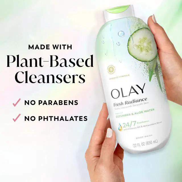 Alt view image 5 of 7 - Body Wash for Women, Fresh Radiance, 24/7 Skin-Loving Freshness, Visibly Radiant, Plant Based Cleansers, Vitamin B3 & Antioxidant Blend, For All Skin Types, Cucumber & Aloe Water Scent, 22 fl oz