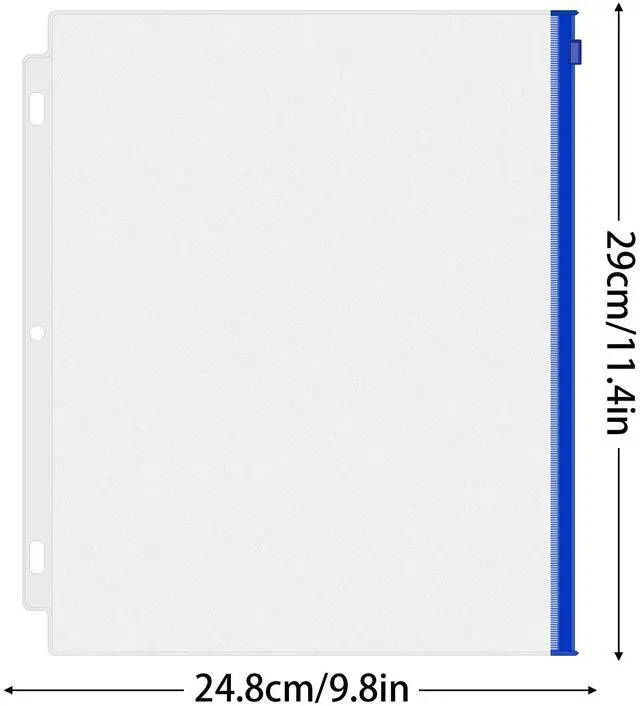 Alt view image 3 of 7 - 6 Pack Letter Size Binder Pockets for 3 Ring Binder, Multicolor Zipper Binder Pouches Loose Leaf Bags Document Folders, Waterproof PVC Binder Pockets Filing Bags for Business Office Supplies