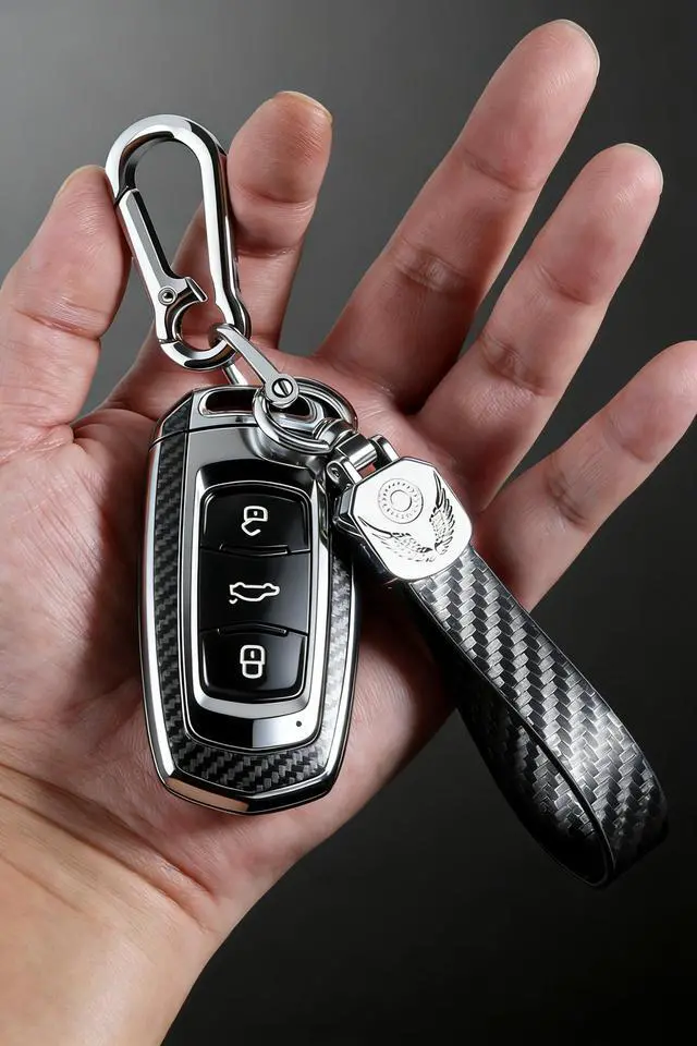 Alt view image 4 of 7 - Car Keychain, Heavy Duty Key Chain with Bullet-Shaped Bottle Opener, Carabiner Keychain with 360 Degree Rotatable Snap Swivel and Anti-Lost D-Ring for Men and Women(Black)