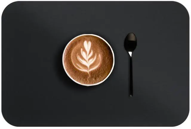 Main image of Coffee Mat 7.7 x 11.6 Inch Coffee Machine Drying Pad, Rubber Backed Quick Drying Mat for Kitchen Counters, Anti Slip and Wear Resistant, Coffees Table Decorations and Table Decorations(Black Grey)
