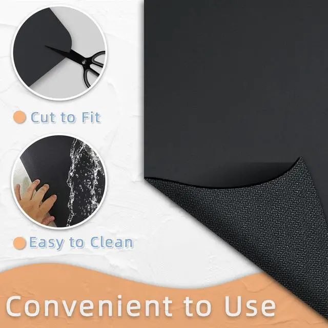 Alt view image 5 of 6 - Coffee Mat 7.7 x 11.6 Inch Coffee Machine Drying Pad, Rubber Backed Quick Drying Mat for Kitchen Counters, Anti Slip and Wear Resistant, Coffees Table Decorations and Table Decorations(Black Grey)