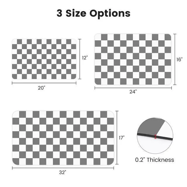 Alt view image 2 of 7 - 12" x 20" Checkered Dish Drying Mat for Kitchen Counter, Absorbent Coffee Bar Mat for Espresso Machine Coffee Countertops Accessories, Grey