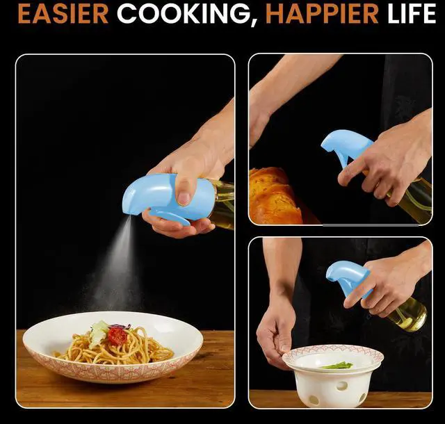 Alt view image 5 of 7 - Oil Sprayer for Cooking, Olive Oil Sprayer Mister, Olive Oil Spray Bottle for Cooking, Salads, BBQs and More (Blue)